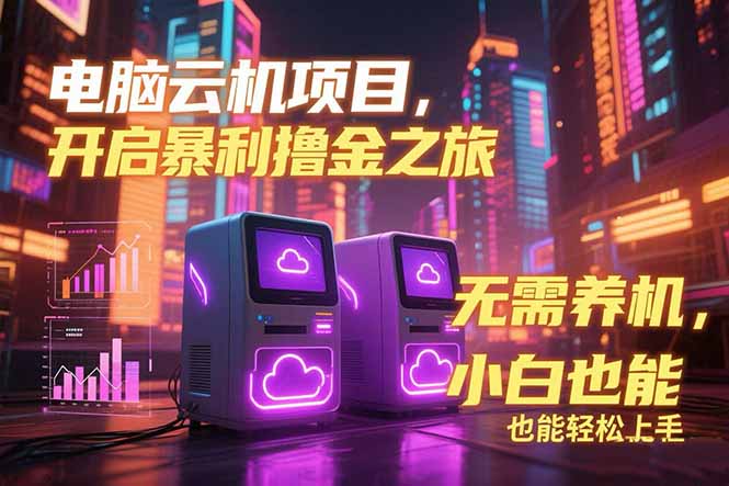 （15323期）电脑云机项目 暴力撸金玩法，不需要养机 配置没有要求 单机100个窗口一…