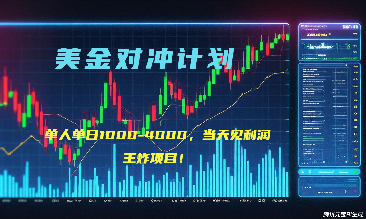 （15333期）2025年最暴力项目“美金先登计划”最新最强对冲战法，每日实际收益1K-4K