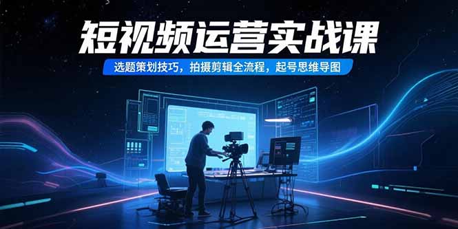 （15375期）短视频运营实战课，选题策划技巧，拍摄剪辑全流程，起号思维导图