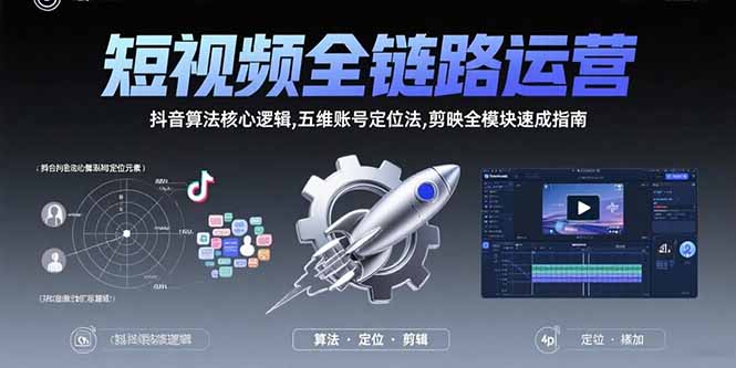 （15580期）短视频全链路运营：抖音算法核心逻辑,五维账号定位法,剪映全模块速成指南