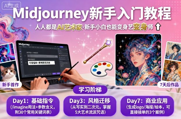midjourney新手入门教程：人人都是AI艺术家，新手小白也能变身艺术大师