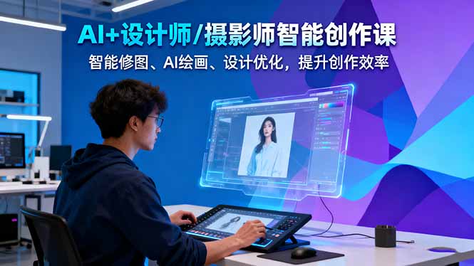 （16398期）AI+设计师/摄影师智能创作课：智能修图、AI绘画、设计优化，提升创作效率